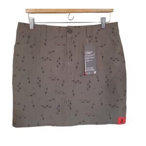NWT Eddie Bauer Adventure 2.0 Skort Skirt Womens Green Printed Size 8